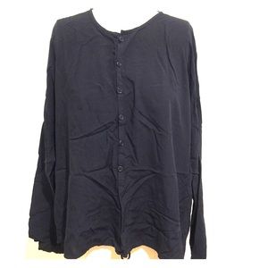 Silk henley top, Navy blue (CP Shades)